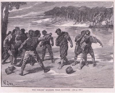 The Sailors Quarrel Near Bayonne AD 1292 by Francois Edouard Zier